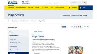 Discounts - Mags Online - RACQ