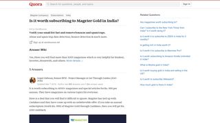 Is it worth subscribing to Magzter Gold in India? - Quora