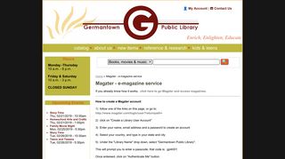Magzter - e-magazine service | Germantown Public Library