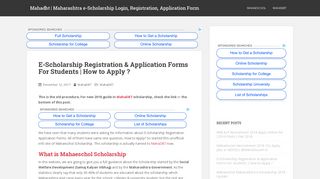 E-Scholarship Registration & Application Forms For Students | How to ...