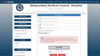 Forgot Password? - Maharashtra Medical Council