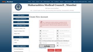 Create New Account - Maharashtra Medical Council