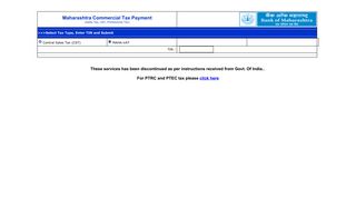 e-Payment Maharashtra CST/MAHAVAT/PTEC/PTRC