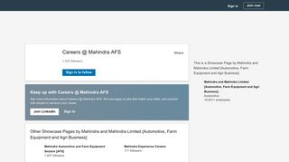 Careers @ Mahindra AFS | LinkedIn