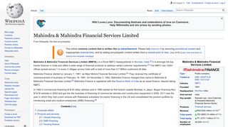Mahindra & Mahindra Financial Services Limited - Wikipedia