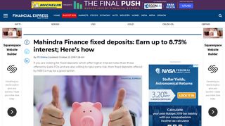 Mahindra Finance fixed deposits: Earn up to 8.75% interest; Here's ...