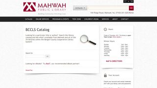 BCCLS Catalog | Mahwah Public Library