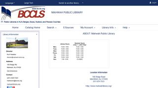Mahwah Public Library - Catalog - bccls