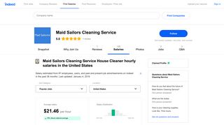 Maid Sailors Cleaning Service House Cleaner Salaries in the United ...
