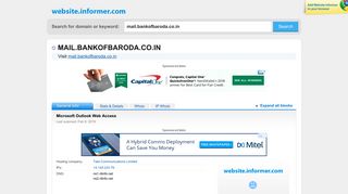 mail.bankofbaroda.co.in at WI. Microsoft Outlook Web Access