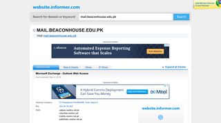 mail.beaconhouse.edu.pk at WI. Microsoft Exchange - Outlook Web ...