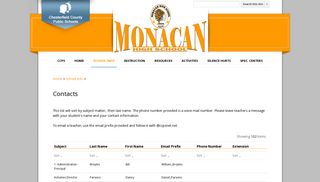 Contacts - Monacan HS - Google Sites