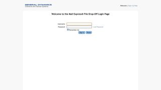 the Mail Express® File Drop-Off Login Page