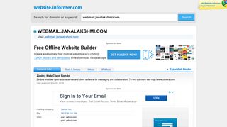 webmail.janalakshmi.com at WI. Zimbra Web Client Sign In