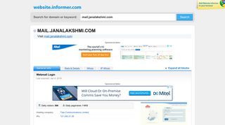 mail.janalakshmi.com at WI. Webmail Login - Website Informer