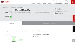 mail.jobcorps.gov - Domain - McAfee Labs Threat Center