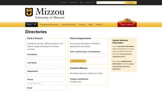 Directories // Mizzou // University of Missouri