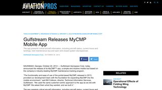 Gulfstream Releases MyCMP Mobile App | AviationPros.com