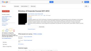 Directory of Corporate Counsel 2011-2012