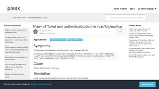 Many of 'failed mail authenticatication' in /var/log/maillog – Plesk Help ...