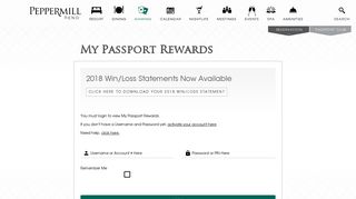 Online Passport Rewards Account Login | Peppermill Passport ...