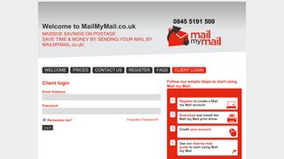 Log in - Mail my Mail - Welcome to MailMyMail.co.uk