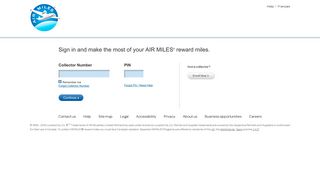 Sign in to unlock account - Air Miles