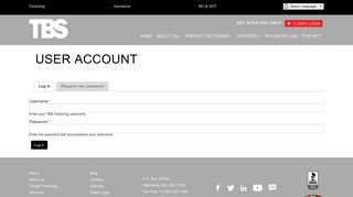 User account | TBS Factoring