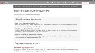 Help > Frequently Asked Questions | Webmail.co.za