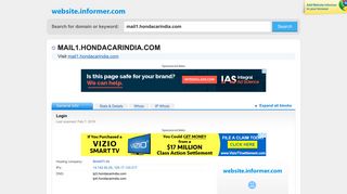 mail1.hondacarindia.com at Website Informer. Login. Visit Mail 1 ...