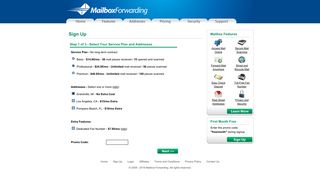 Sign Up - Mailbox Forwarding | Virtual Office Address - Mail Scanning