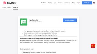 MailerLite | Apps | EasyStore