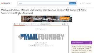 MailFoundry Users Manual. MailFoundry User Manual ... - DocPlayer.net