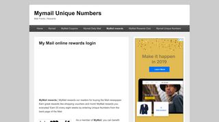 My Mail online rewards login – Mymail Unique Numbers