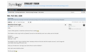 Mail Plus Dual Login - Synology Forum