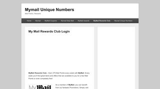 My Mail Rewards Club Login – Mymail Unique Numbers