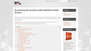Accessing the Archive with MailStore Web Access - MailStore Server ...