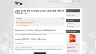 Accessing the Archive with MailStore Mobile Web Access - MailStore ...