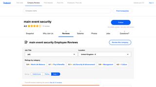 Working at main event security: Employee Reviews | Indeed.co.uk