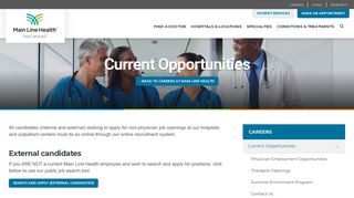 Current Opportunities | Careers | Main Line Health | Philadelphia ...