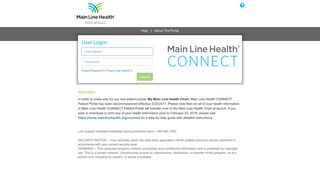 Main Line Health CONNECT - Home
