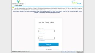 Login Main Line Health - Patient Portal