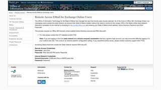 Remote Access EMail for Exchange Online Users - Maine.gov