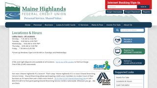 Locations & Hours - Maine Highlands Federal Credit Union