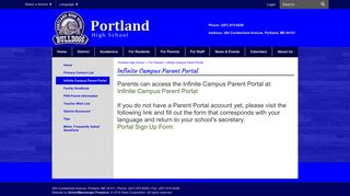 Infinite Campus Parent Portal - Portland High School