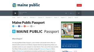 Maine Public Passport | Maine Public