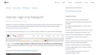 How do I sign in to Passport? : PBS Help