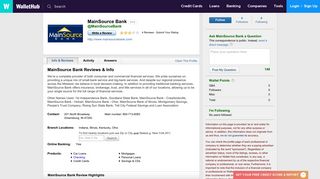MainSource Bank Reviews - WalletHub