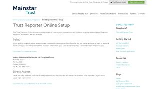 Trust Reporter Online Setup - Mainstar Trust