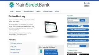 Online Banking - MainStreet Bank